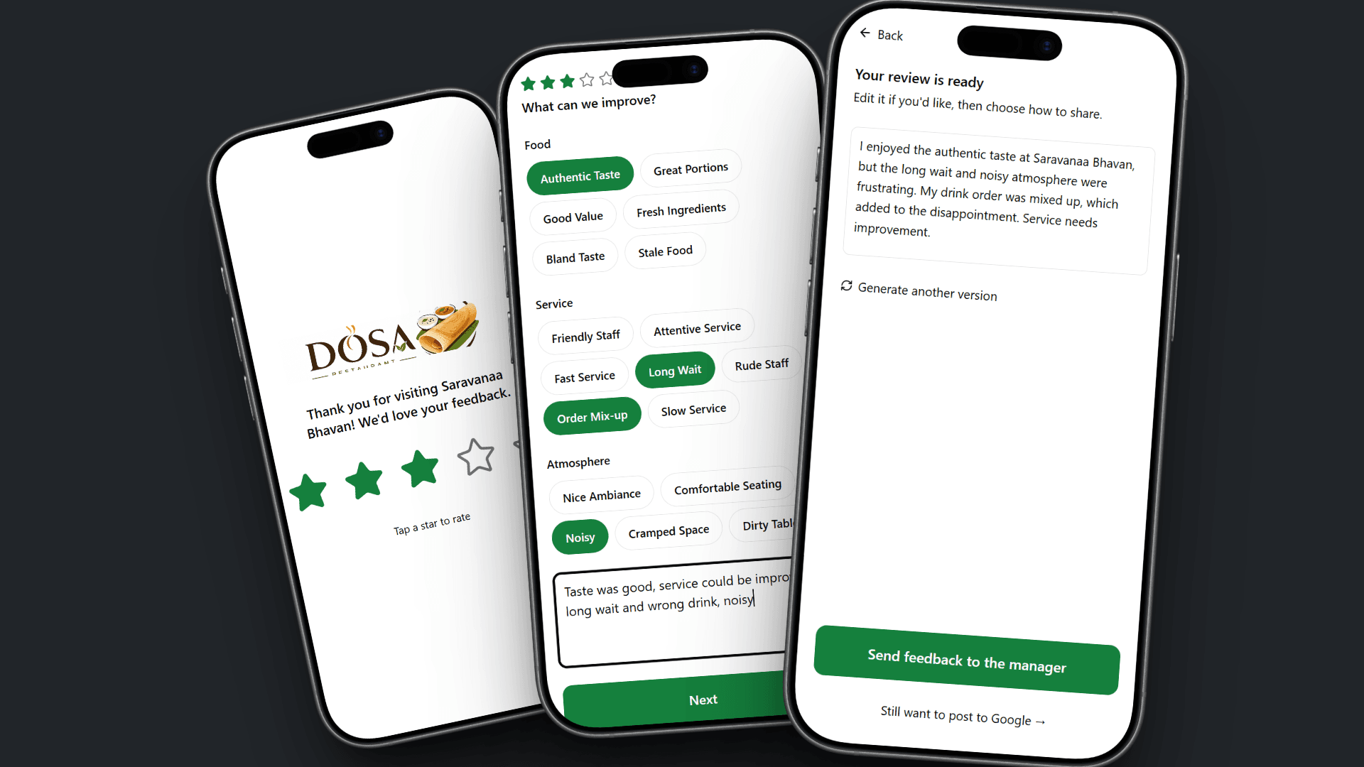 Customized feedback form